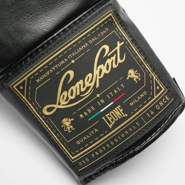 Leone Orlando Classico Laced Boxing Gloves Black