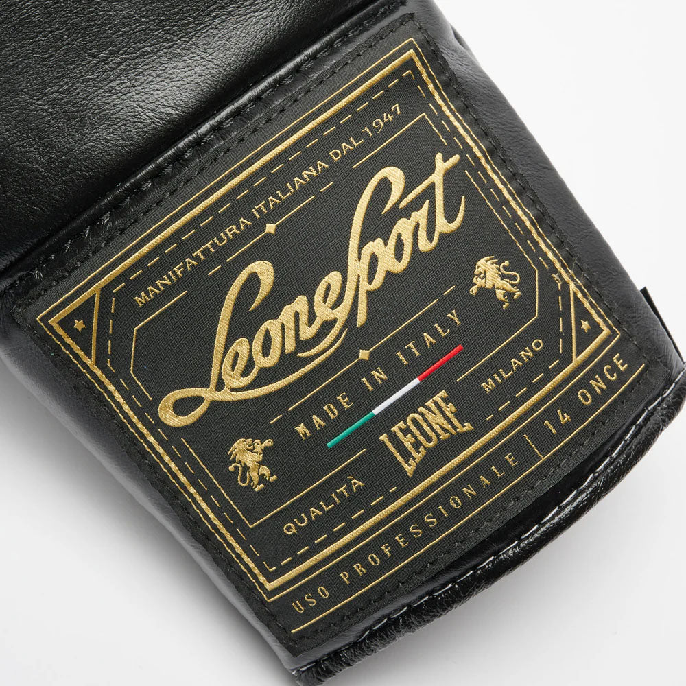 Leone Orlando Classico Laced Boxing Gloves Black