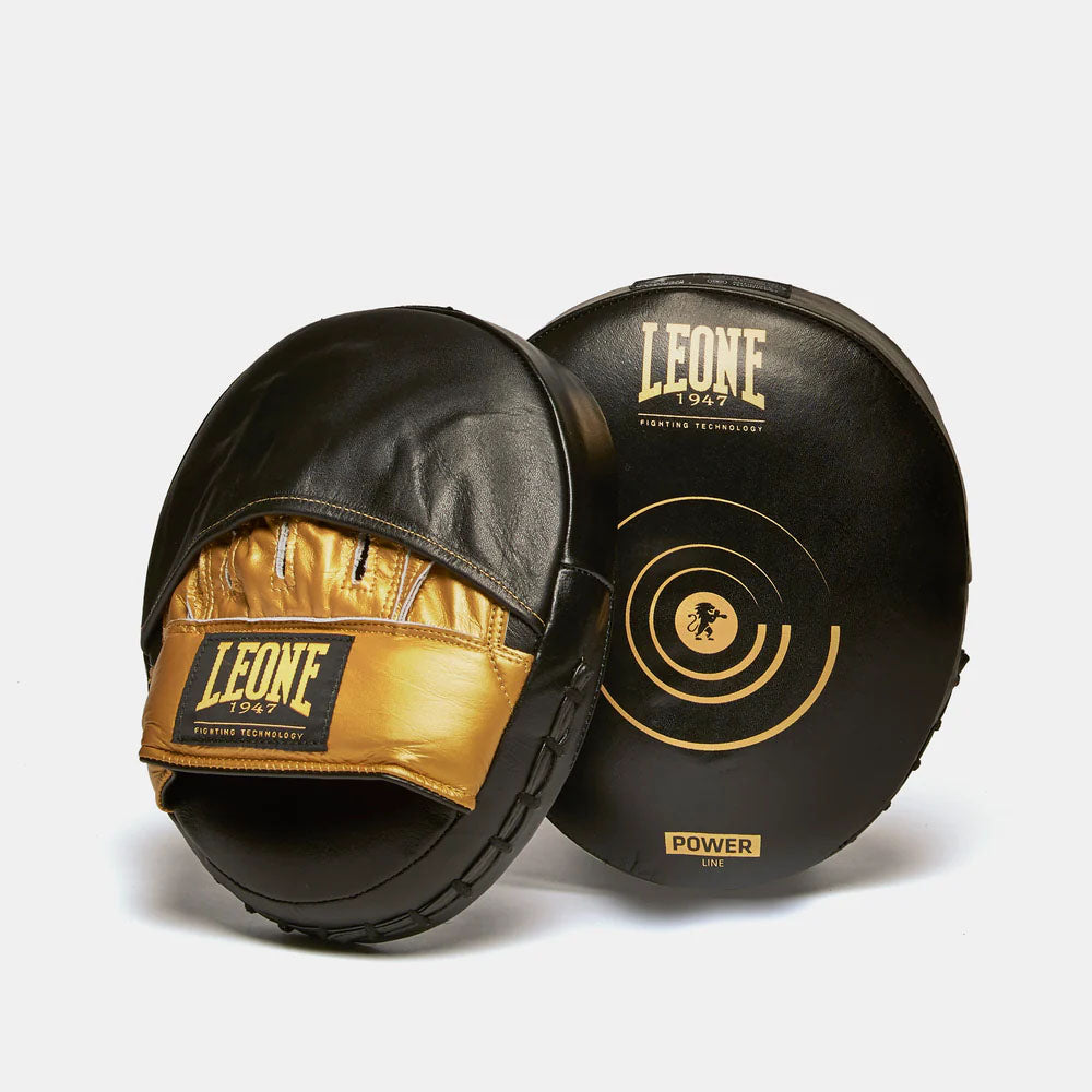 Leone Power Line Rounded Punch Mitts Black
