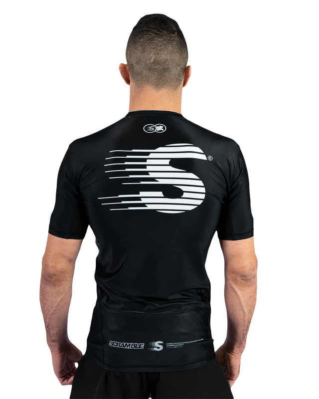 Scramble Mirai Rash Guard Black in black, view 4 of 5