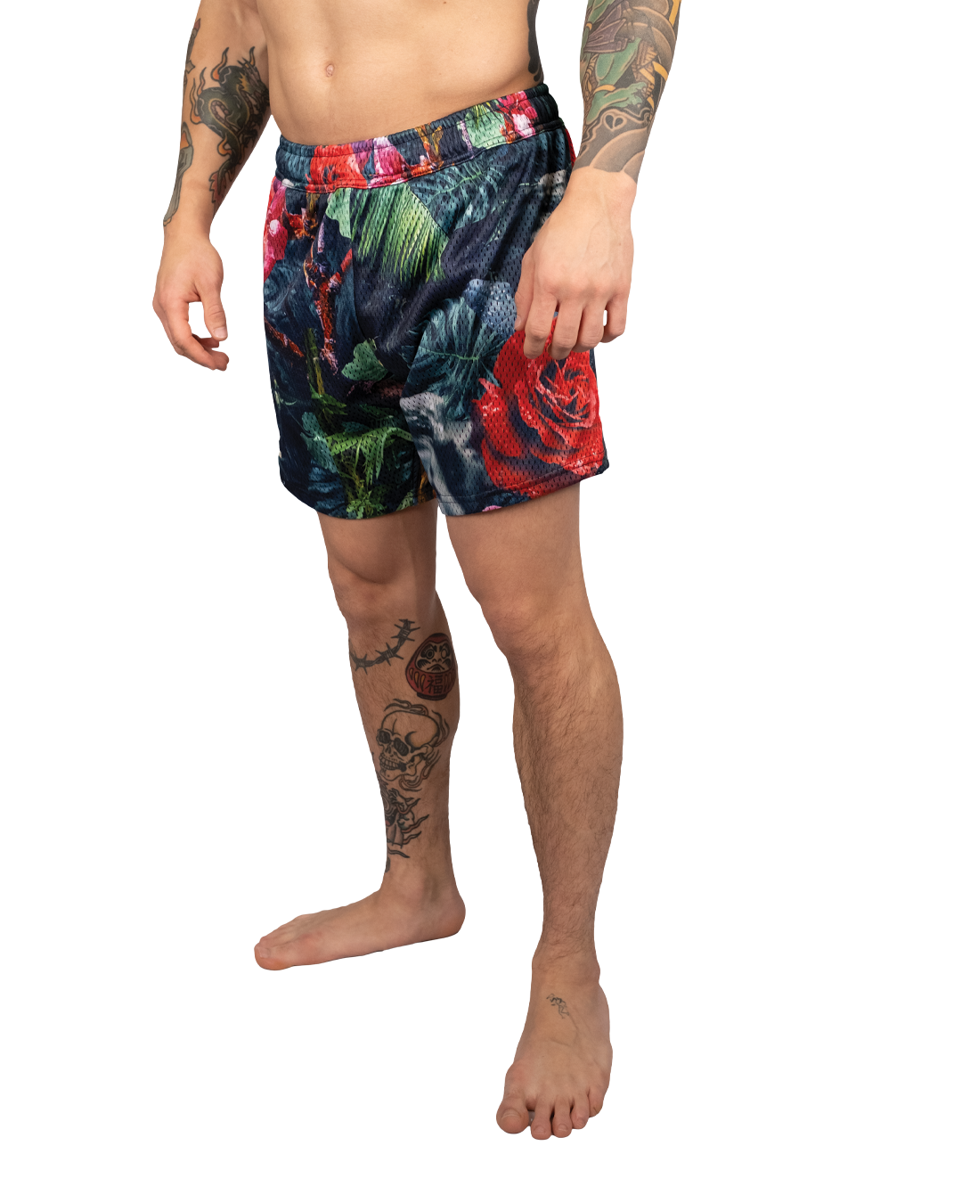 Scramble Mesh Hybrid Grappling Shorts Ohana Camo in Ohana floral camo, view 3 of 6