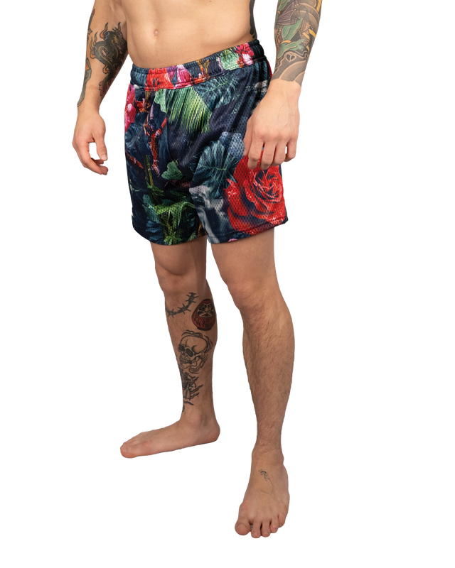 Scramble Mesh Hybrid Grappling Shorts Ohana Camo in Ohana floral camo, view 3 of 6