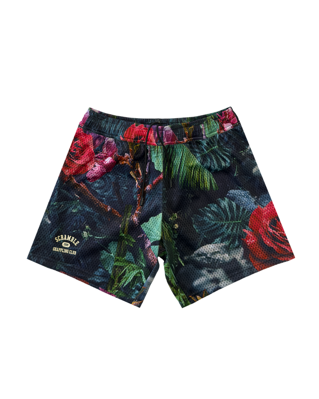 Scramble Mesh Hybrid Grappling Shorts Ohana Camo in Ohana floral camo, view 5 of 6