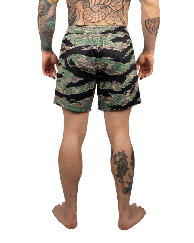Scramble Mesh Hybrid Grappling Shorts Tiger Camo in Tiger camo, view 4 of 6