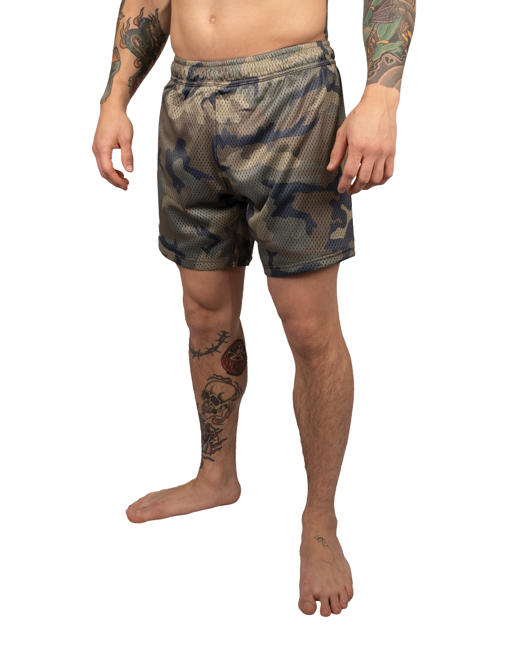 Scramble Mesh Hybrid Grappling Shorts Woodland Camo in Woodland camo, view 3 of 6