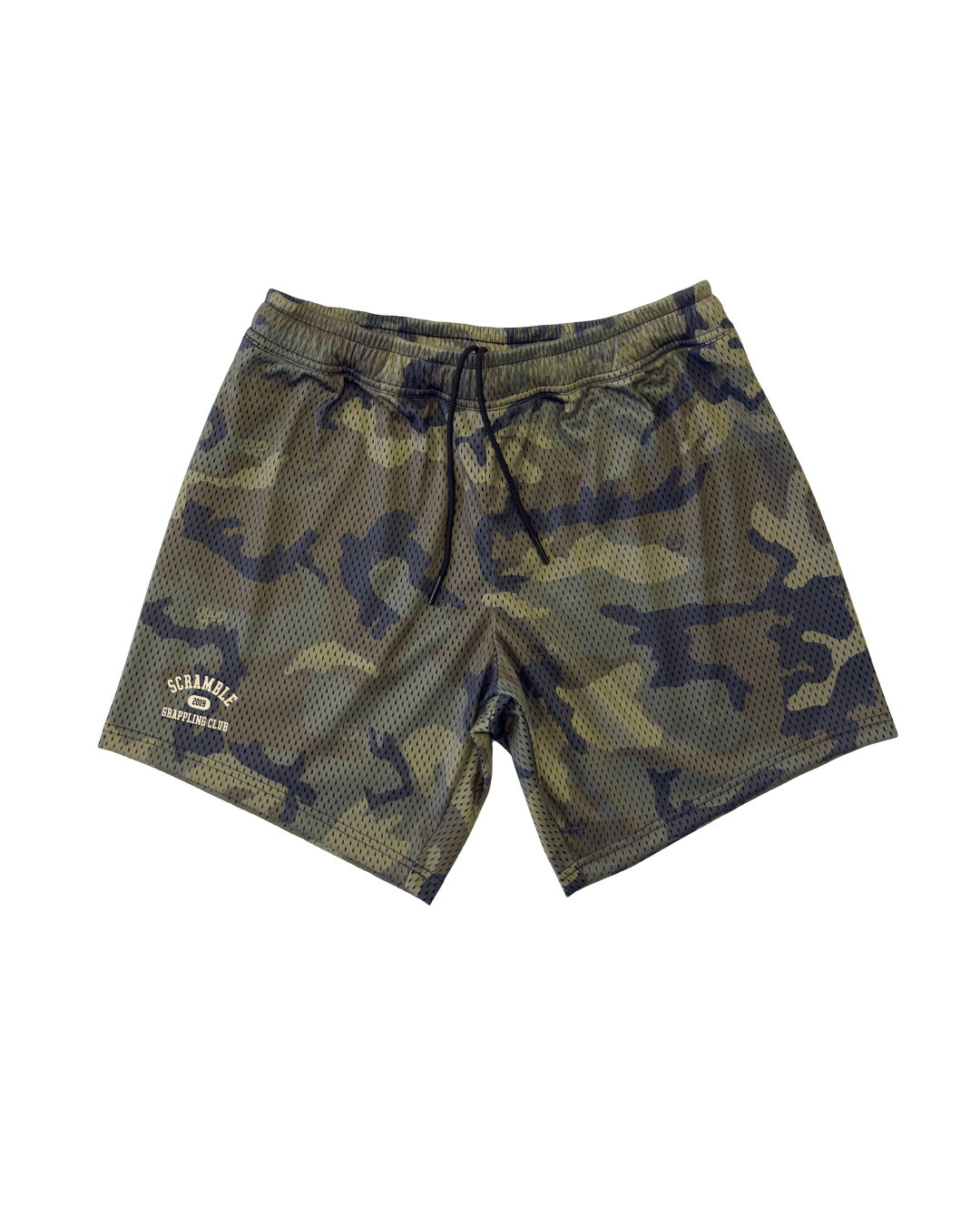 Scramble Mesh Hybrid Grappling Shorts Woodland Camo in Woodland camo, view 5 of 6