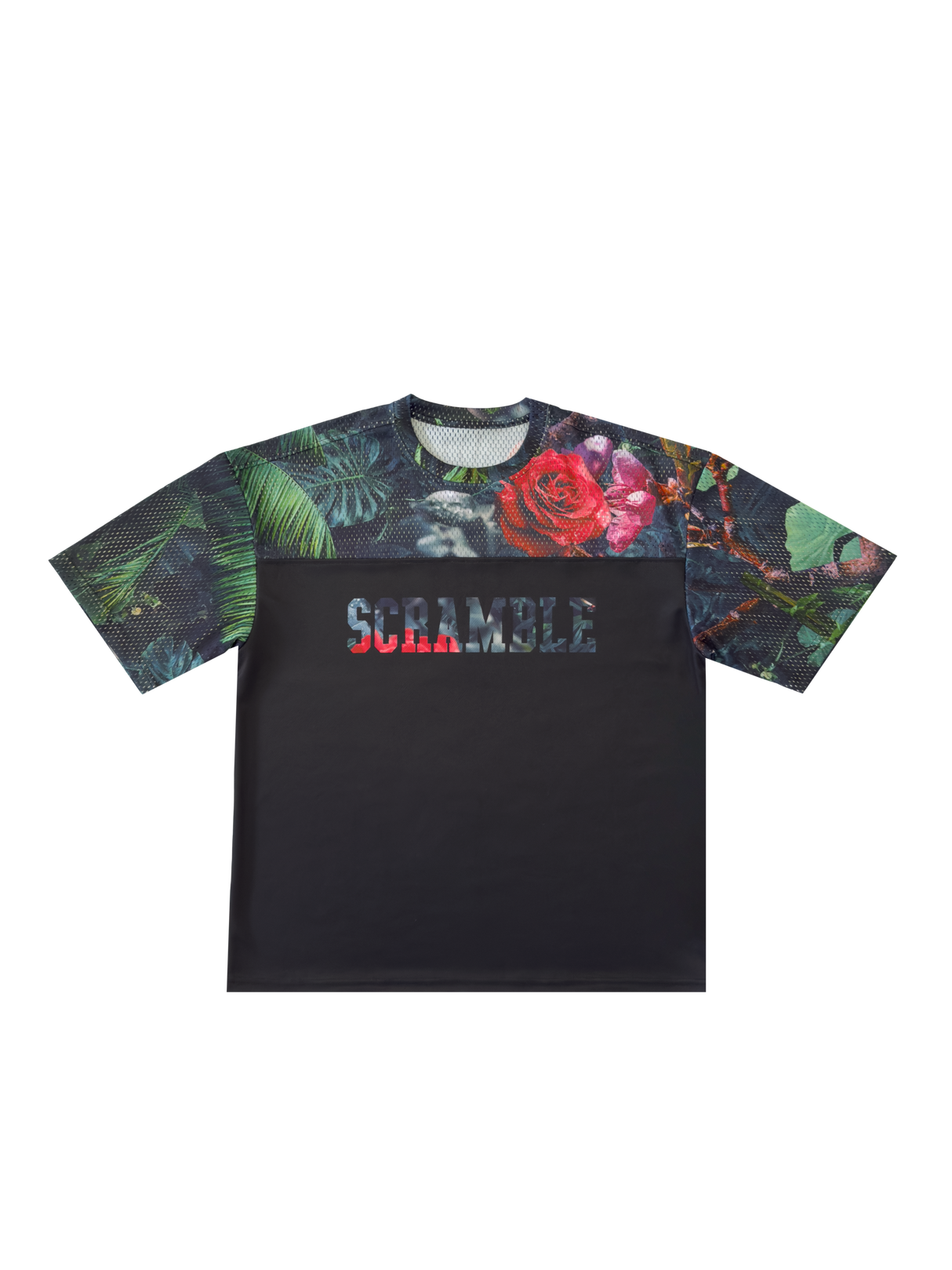 Scramble Mesh Hybrid Grappling Top Ohana Camo in Ohana floral camo, view 6 of 7