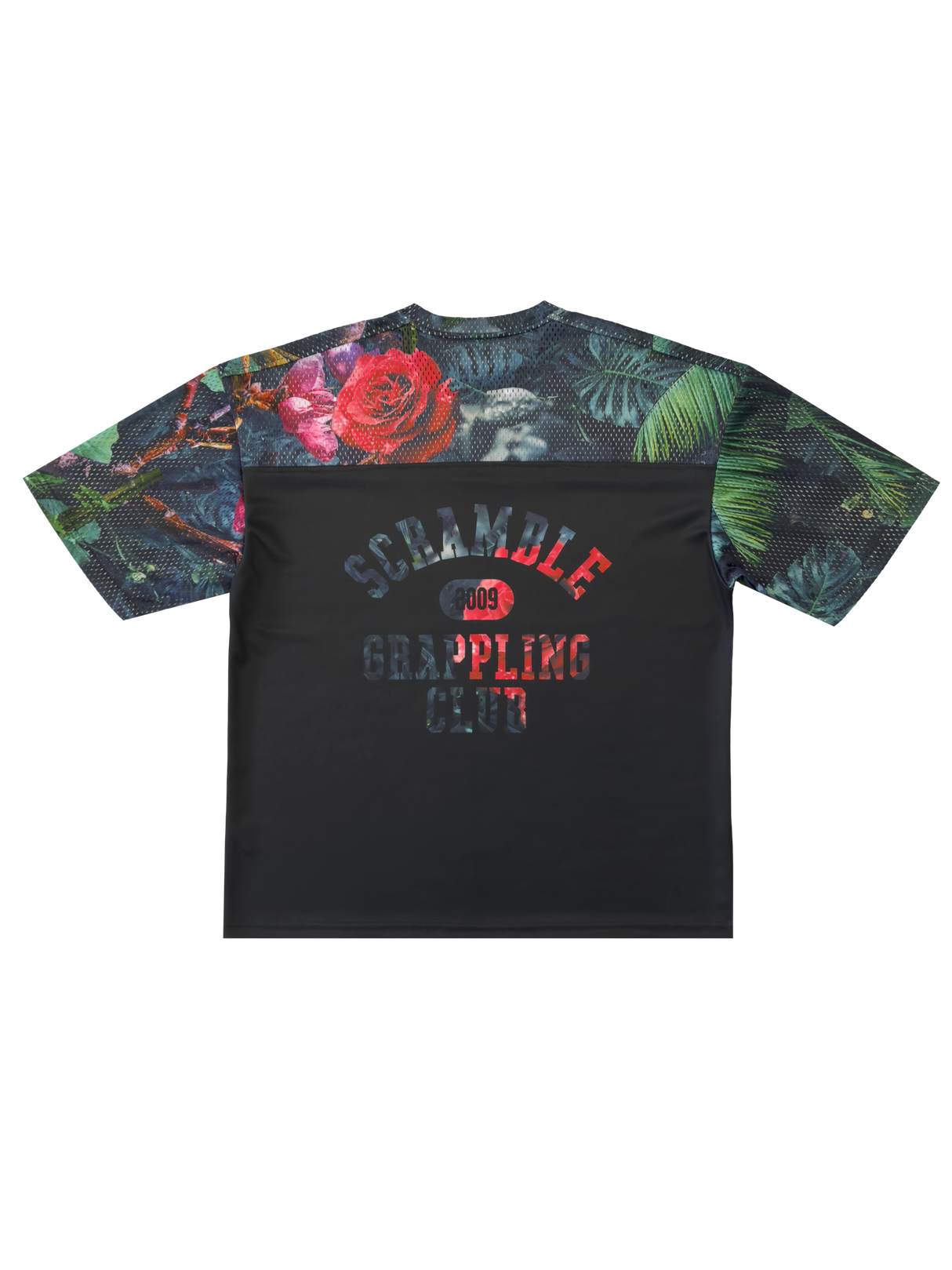 Scramble Mesh Hybrid Grappling Top Ohana Camo in Ohana floral camo, view 7 of 7