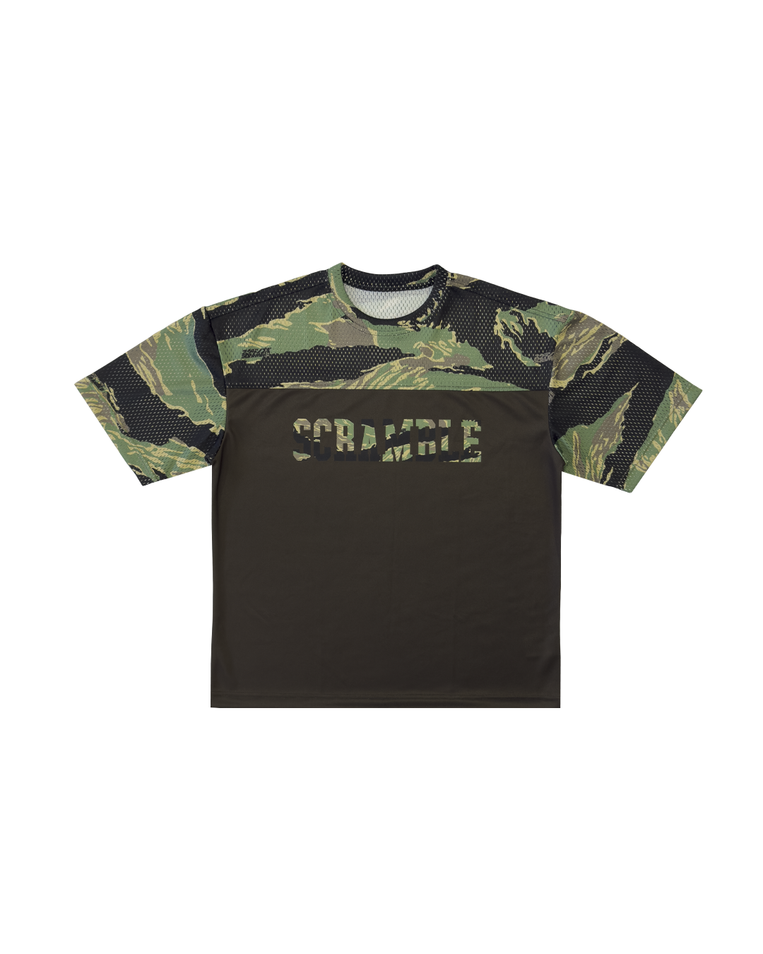 Scramble Mesh Hybrid Grappling Top Tiger Camo in Tiger camo, view 5 of 6