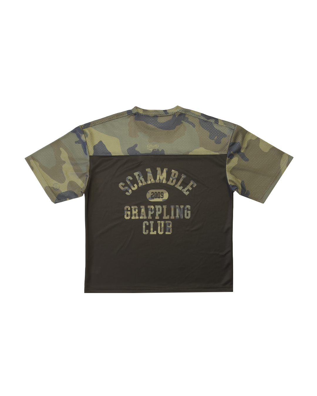 Scramble Mesh Hybrid Grappling Top Woodland Camo in Woodland camo, view 6 of 6