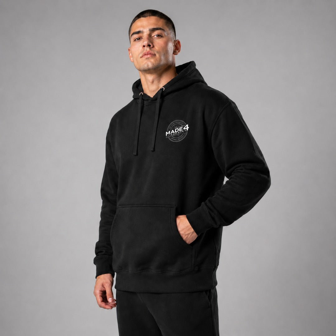 Made4fighters έμβλημα hoodie μαύρο/γκρι/λευκό