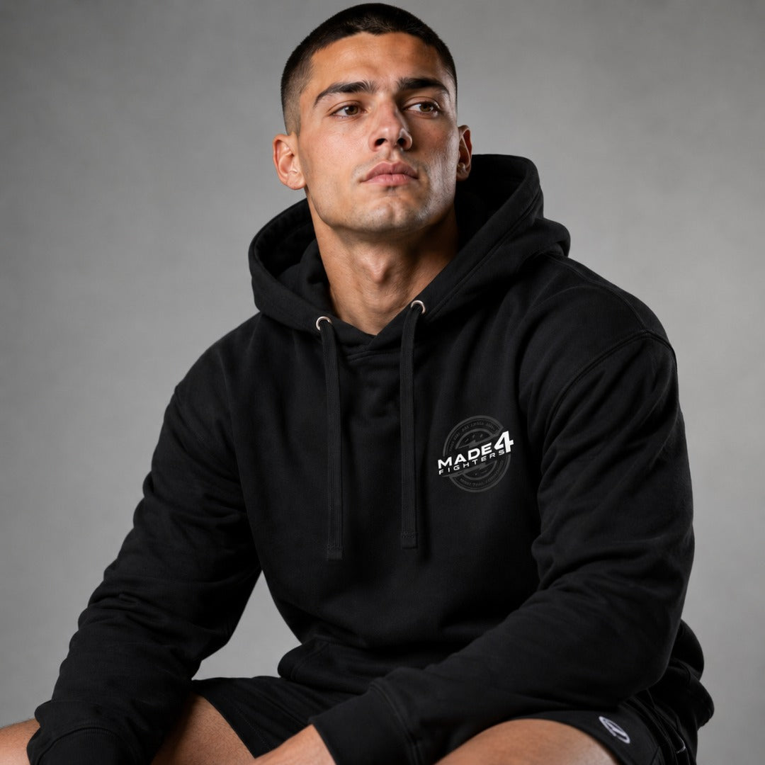 Made4fighters έμβλημα hoodie μαύρο/γκρι/λευκό