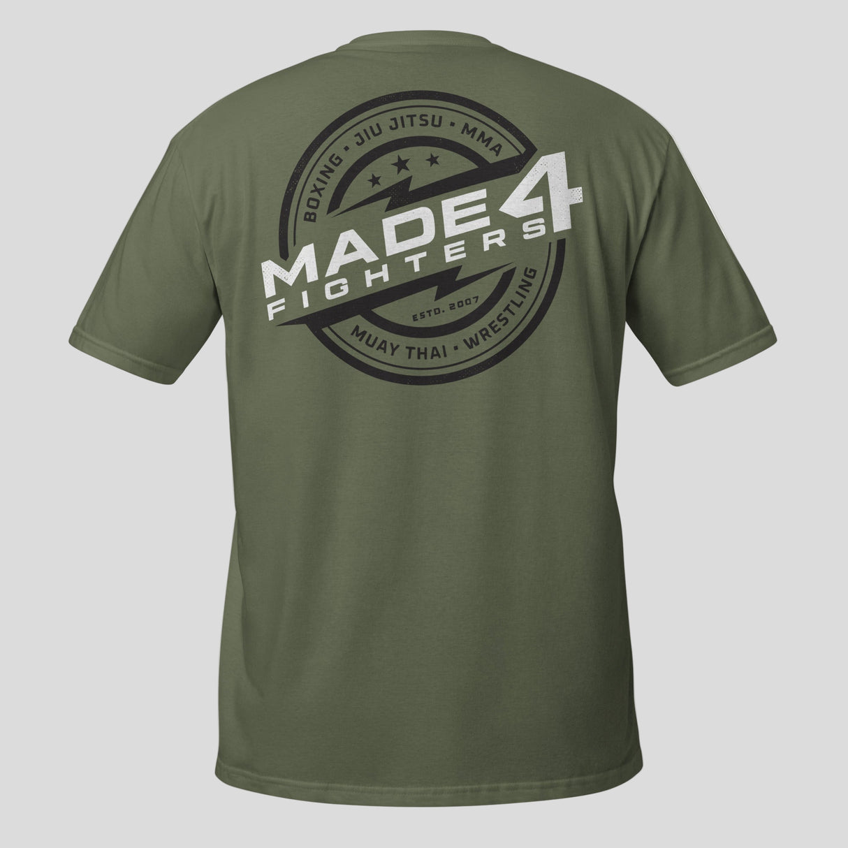 Made4Fighters Emblem T-Shirt Khaki/Black/White Back