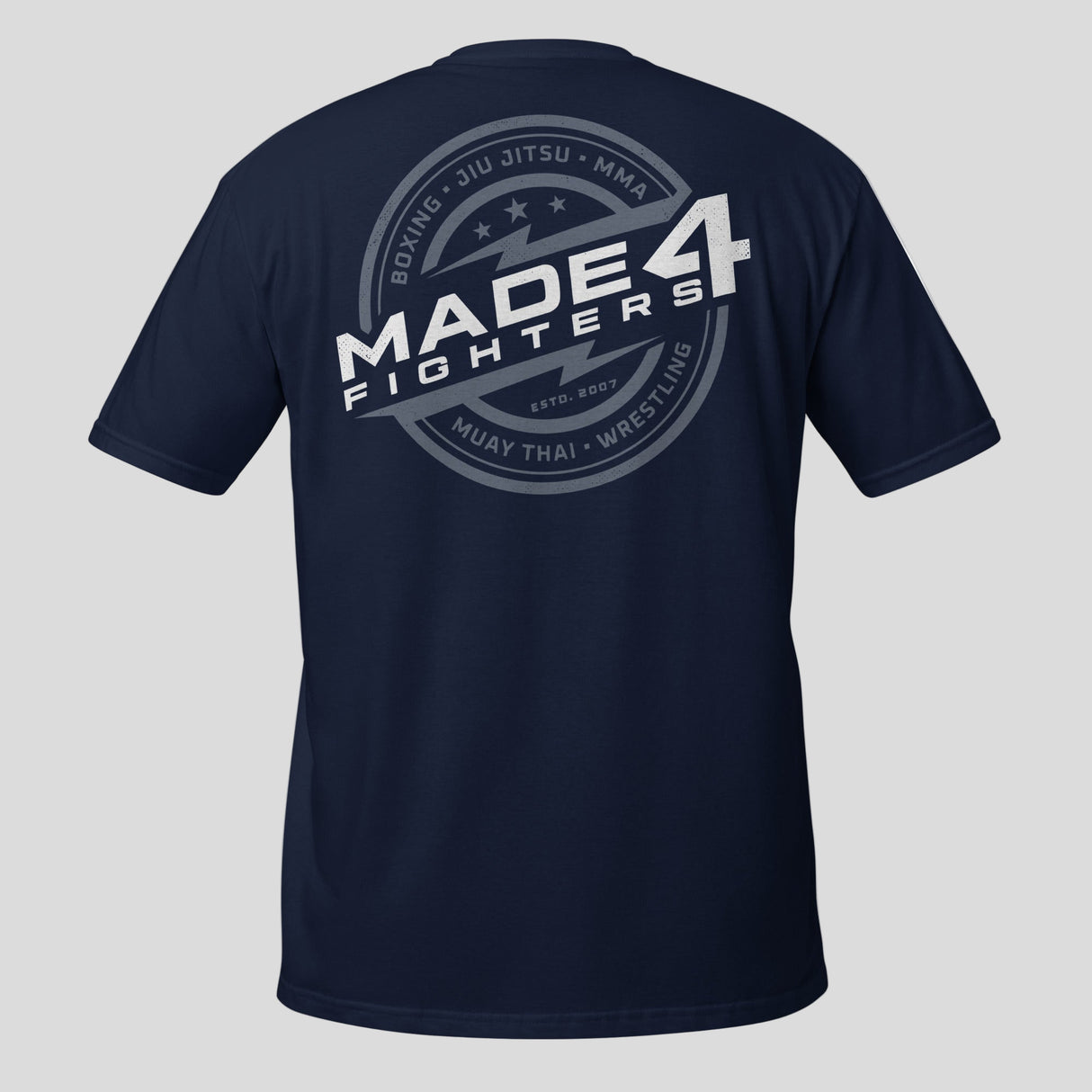 Made4Fighters Emblem T-Shirt Navy/Grey/White Back