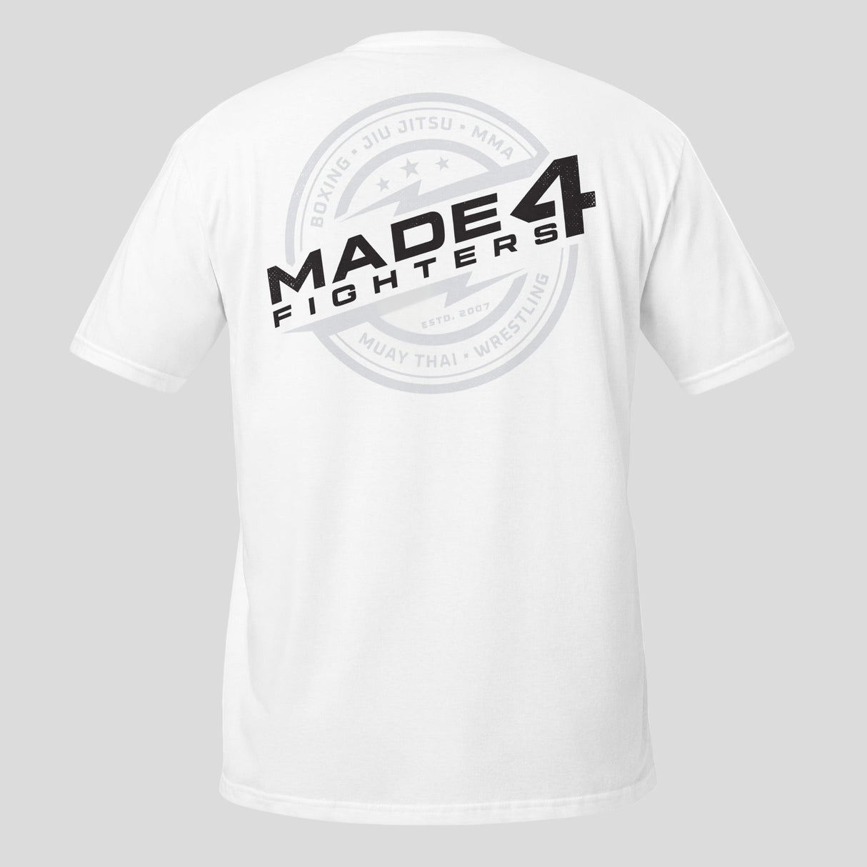 Made4Fighters Emblem T-Shirt White/Grey/Black Back