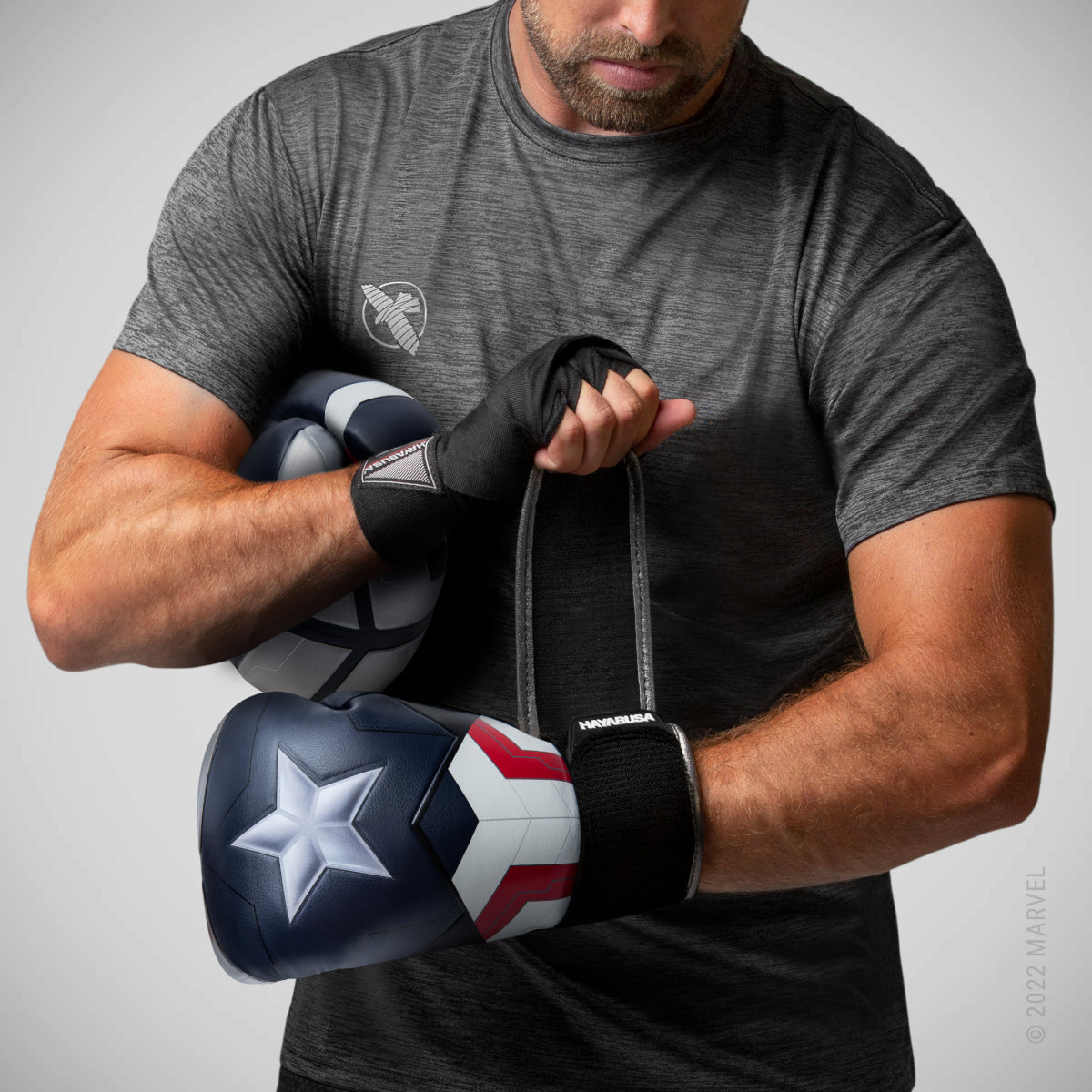 Marvel's Captain America (Sam Wilson) boxerské rukavice stříbro/modrá