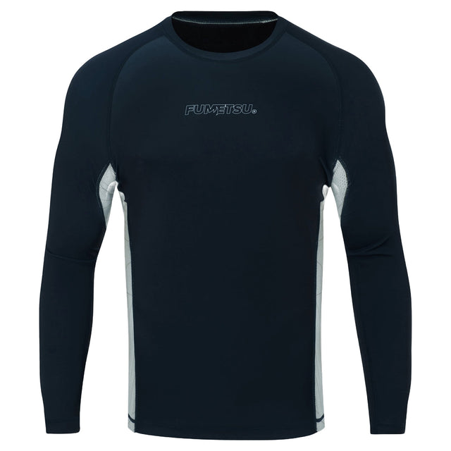 Fumetsu Icon Womens Long Sleeve Rash Guard Navy/White