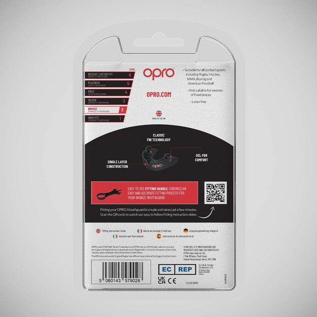 Opro Bronze Self-Fit Mouth Guard Black