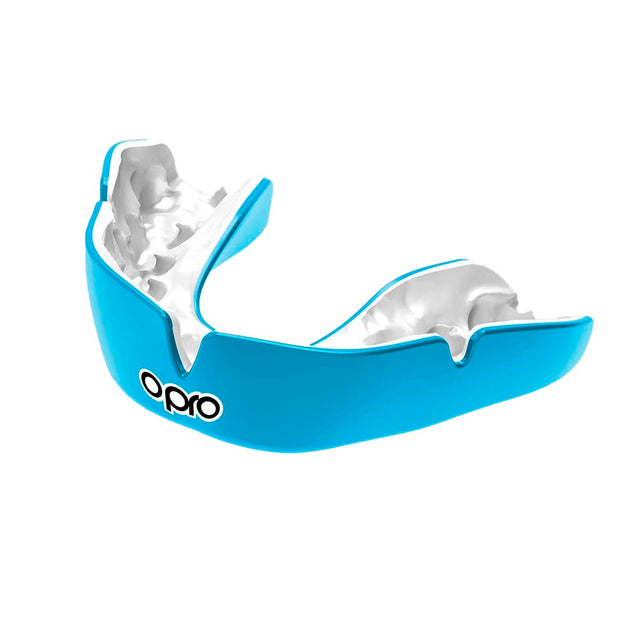 Opro Instant Custom-Fit Single Colour Mouth Guard Sky Blue/White