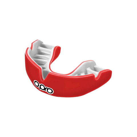 Red/White Opro Junior Instant Custom-Fit Single Colour Mouth Guard
