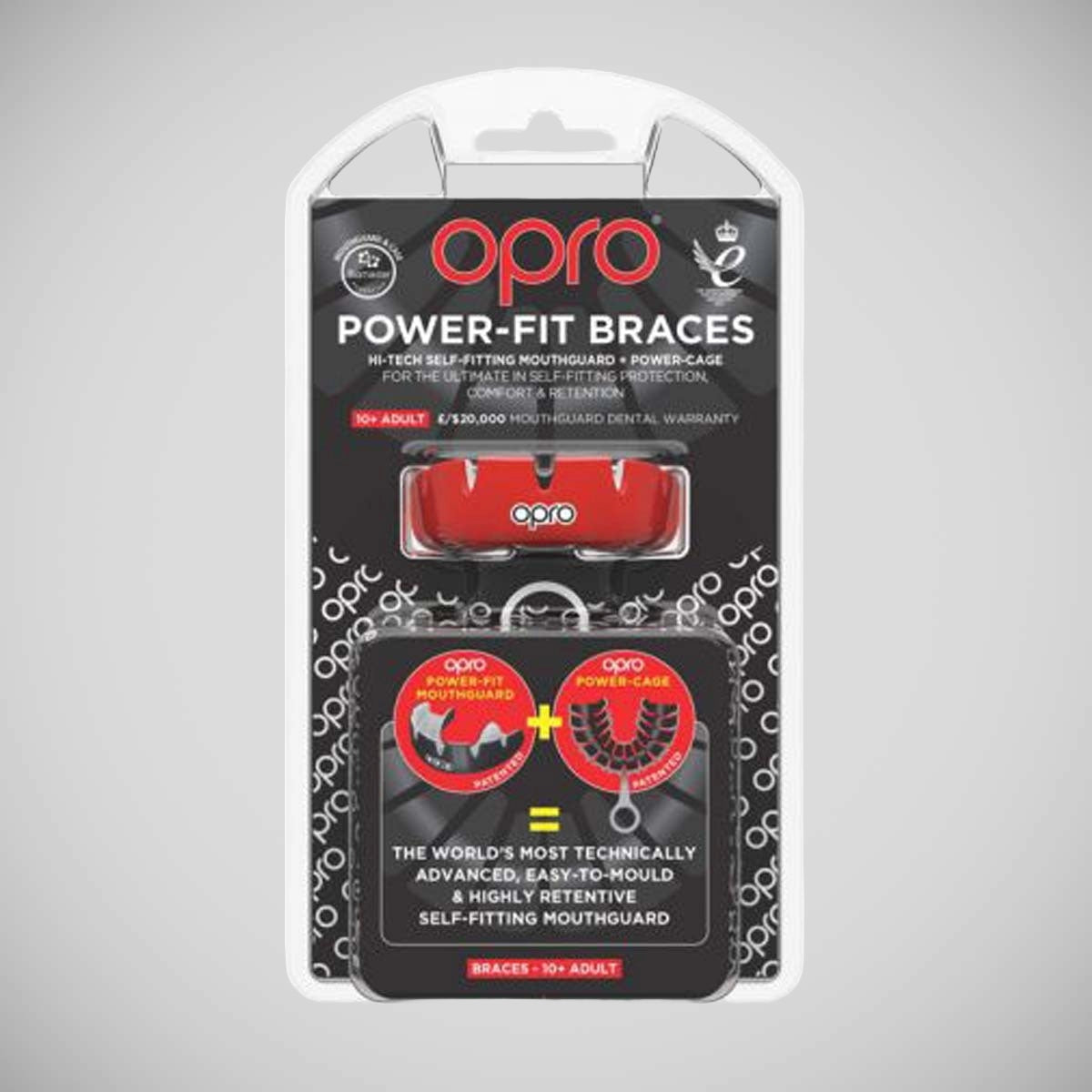 Opro Power Fit Braces Mondbescherming rood/wit