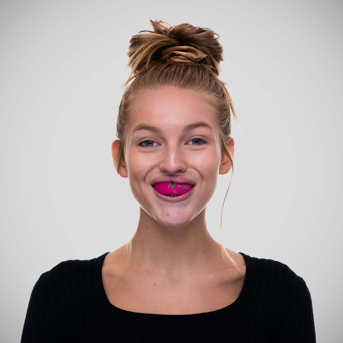 OPRO Silber selbstanpassender Mundschutz rosa/grün