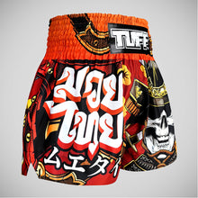 Orange/Black TUFF Sport MS658 Samurai Skull Muay Thai Shorts