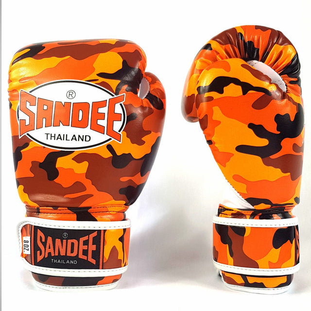 Sandee Camo Kids Boxing Gloves Orange/White