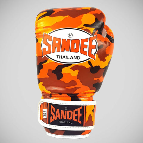 Orange/White Sandee Camo Kids Boxing Gloves