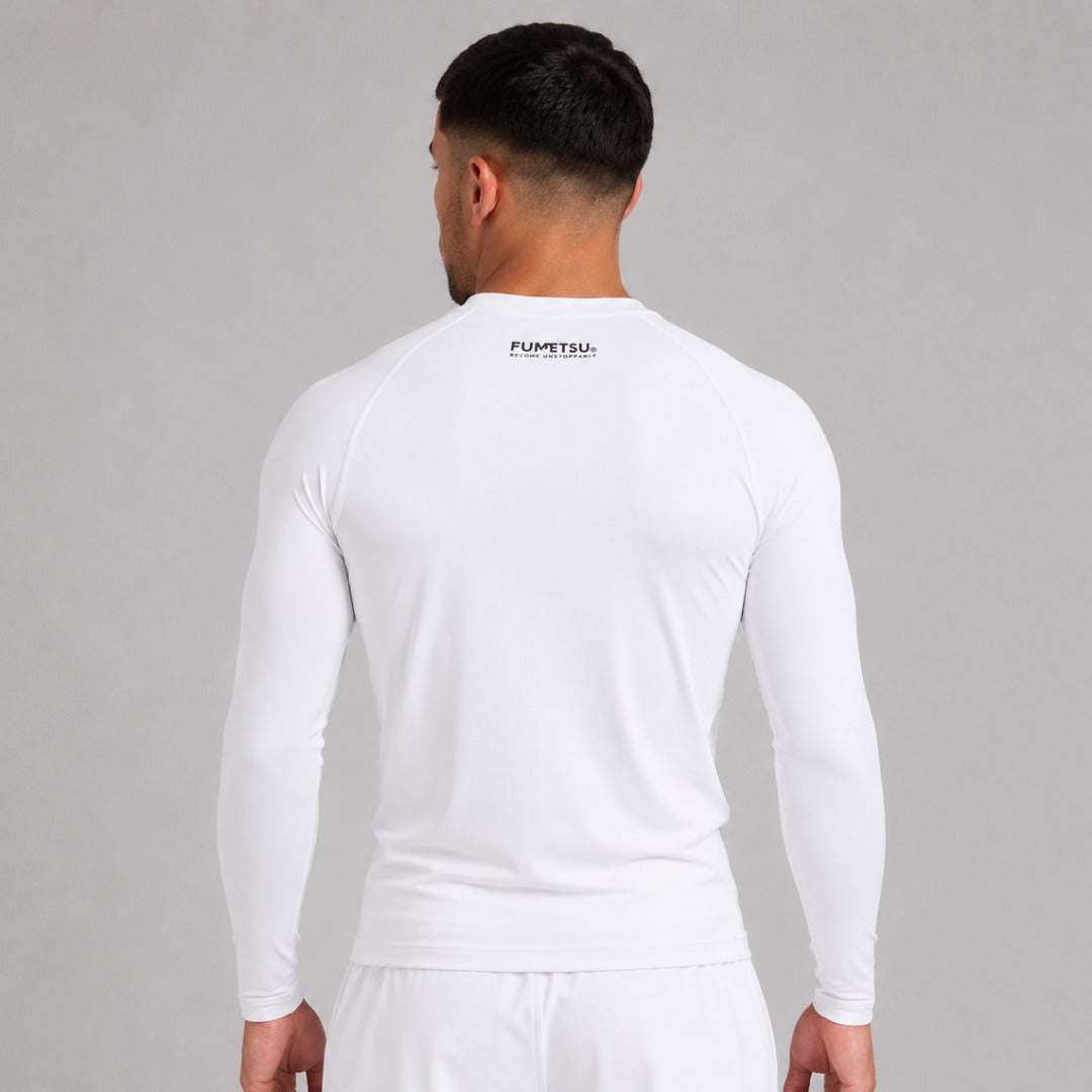 fumetsu rigins on longleve rash guard white