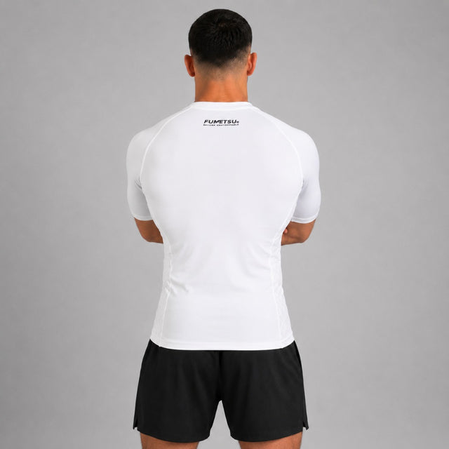 Fumetsu Origins Short Sleeve Rash Guard White