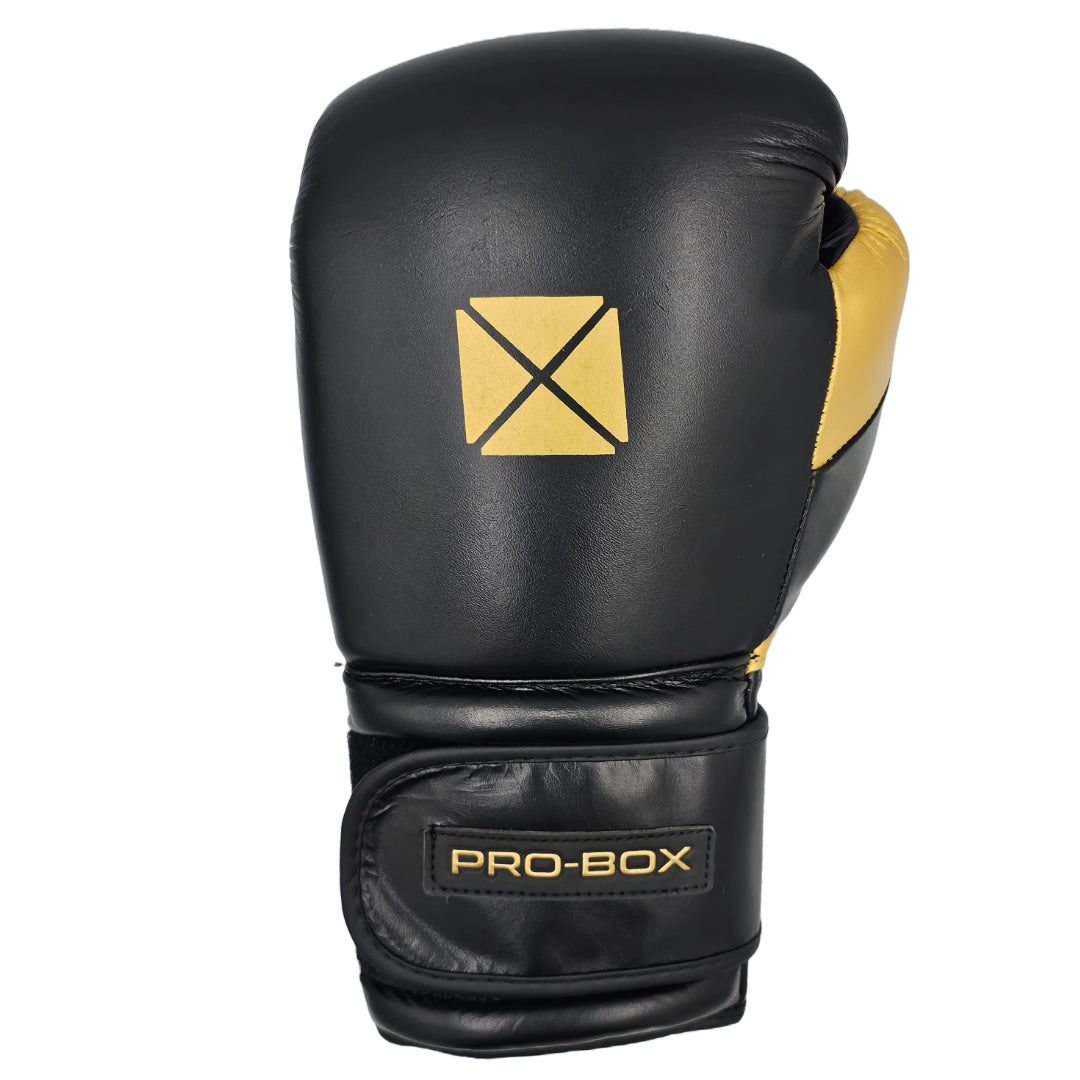 Pro-Box Pro-Spar Leather Boxing Gloves Black/Gold