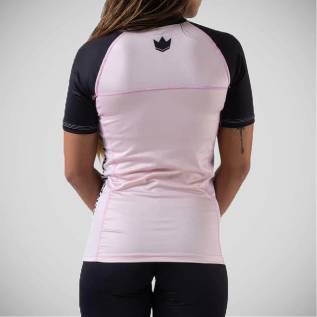 Kingz Born To Rule Ladies Short Sleeve Rash Guard Pink