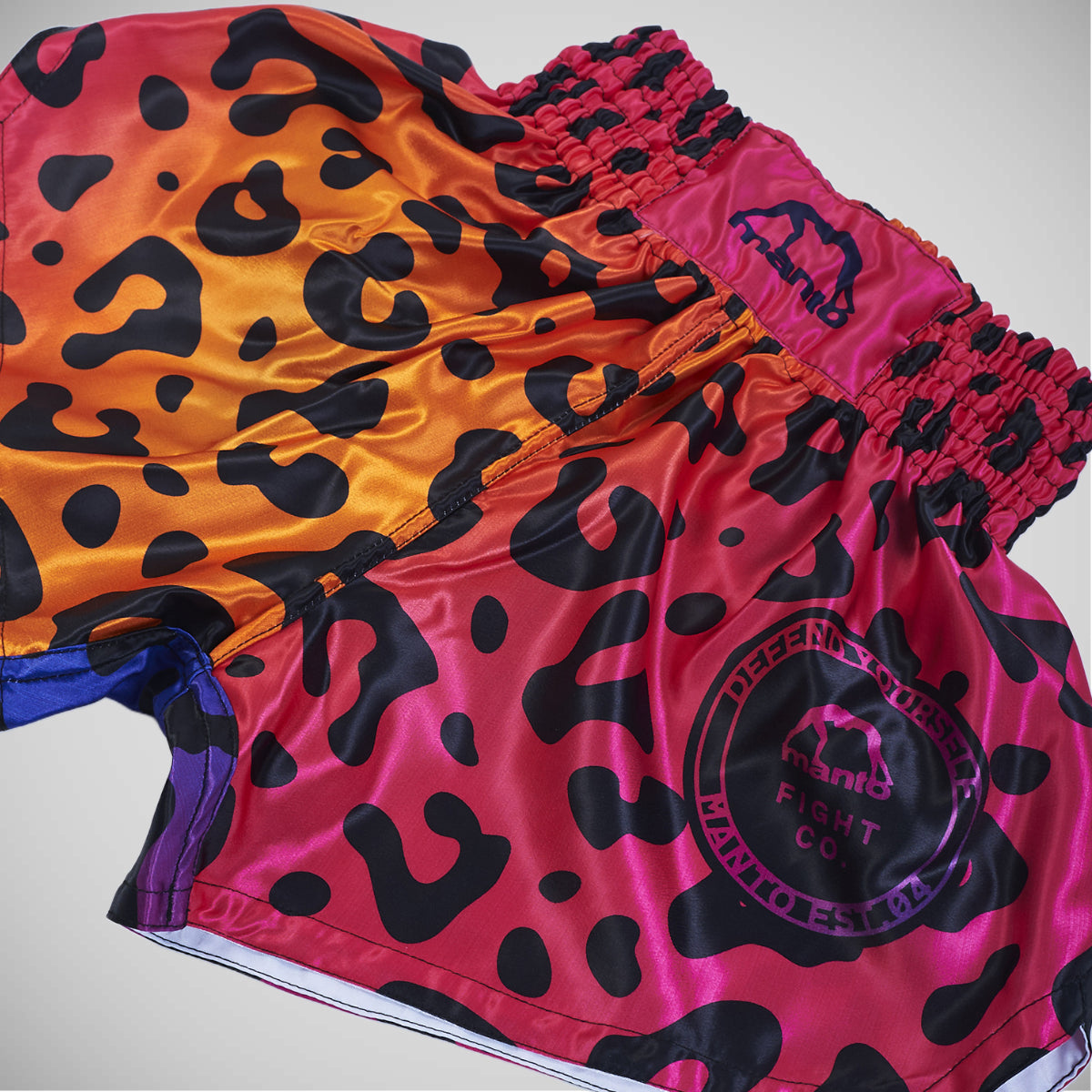 Manto Muay Thai Leopard Muay Thai Shorts粉红色/橙色