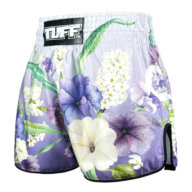 TUFF Sport RMS124 High-Cut Retro An-Chan Muay Thai Shorts Purple - back view