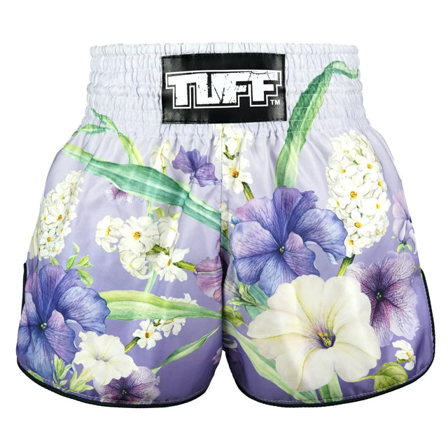 TUFF Sport RMS124 High-Cut Retro An-Chan Muay Thai Shorts Purple - front view