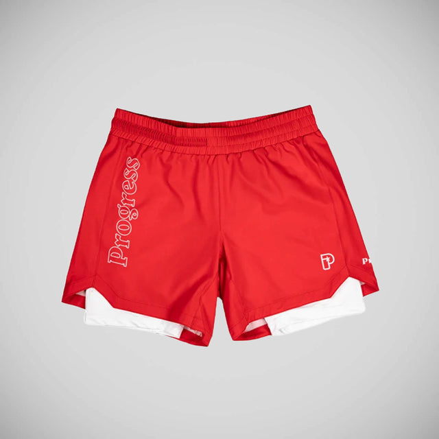 Progress Profile Red and White Hybrid Shorts Red/White