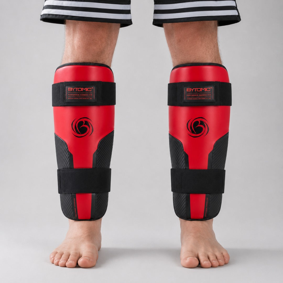 Bytomic Performer Carbon Evo Shin Guards Red/Black