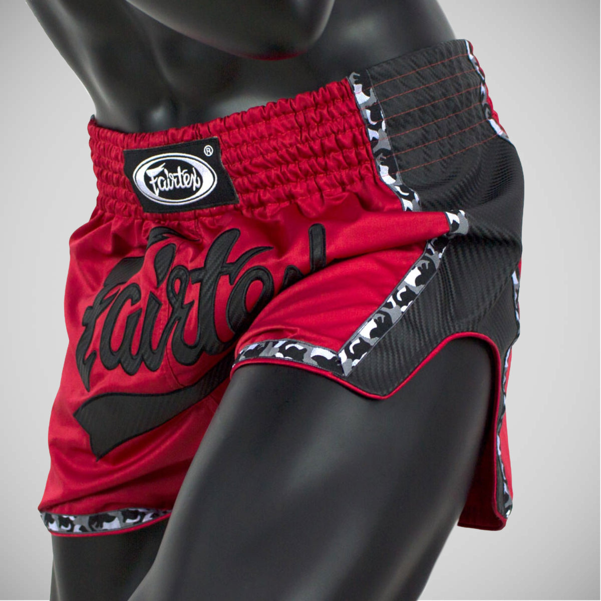 Fairtex BS1703 Slim Cut Muay Thai Shorts Vermelho/Preto