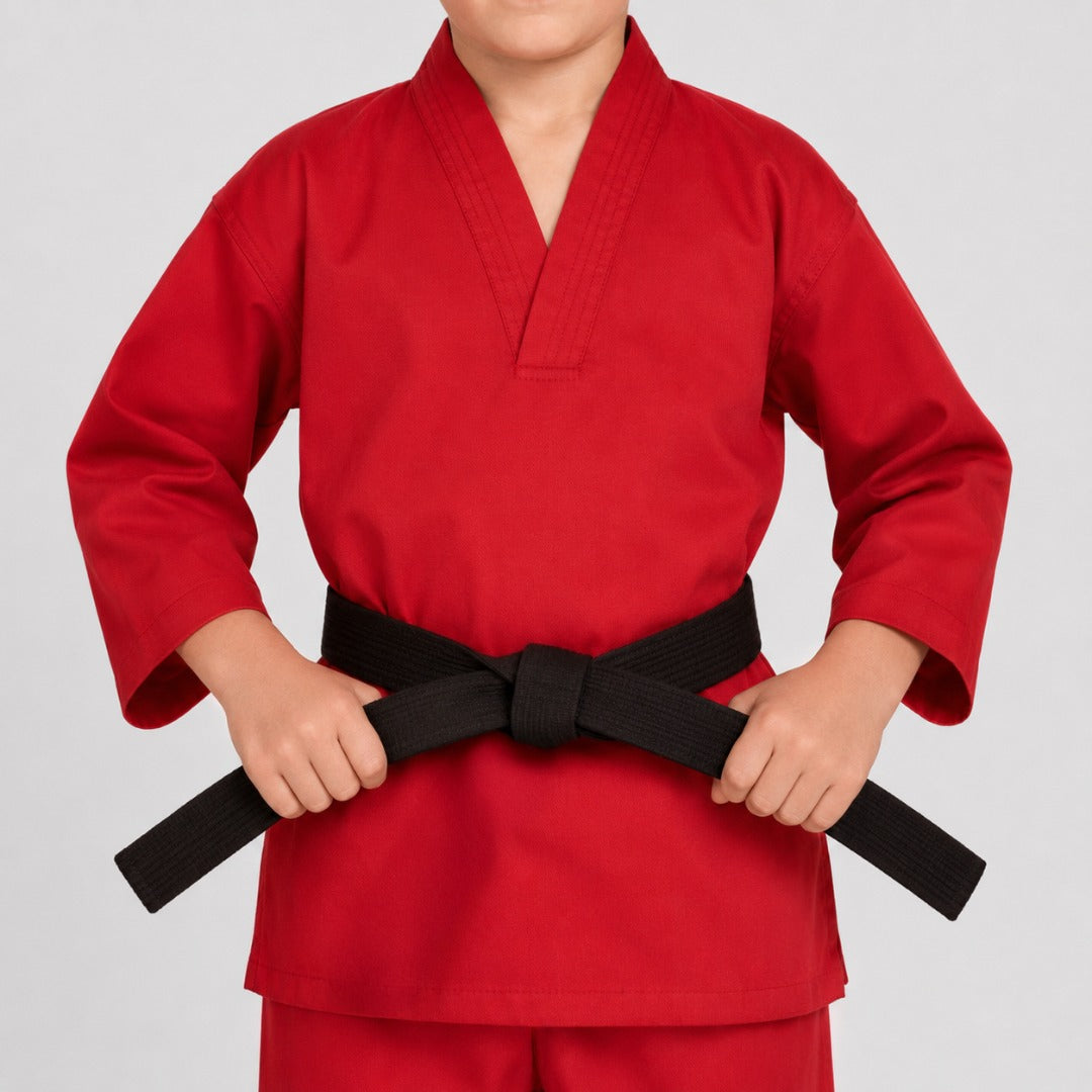 Bytomic Red Label V-Neck Kids Martial Arts Uniform Red