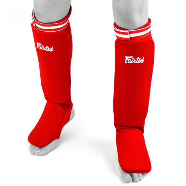 Fairtex SPE Elasticated Shin Guards Red