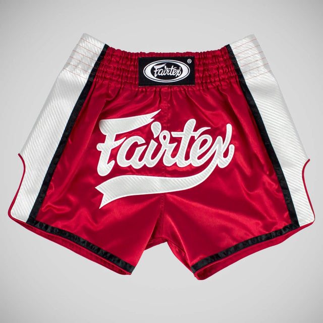 Fairtex BS1704 Slim Cut Muay Thai Shorts Red/White