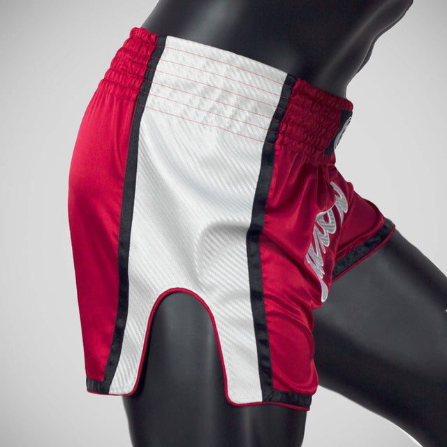 Fairtex BS1704 Slim Cut Muay Thai Shorts Red/White