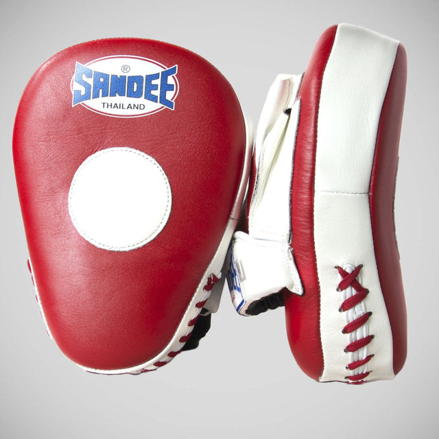 Sandee Curved Focus Mitts Red/White