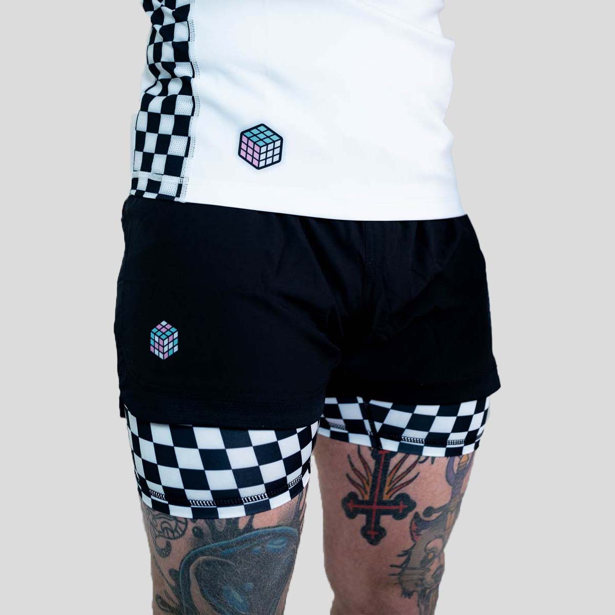 Roll Supreme The Finisher 2 in 1 Jiu Jitsu Shorts noir / blanc