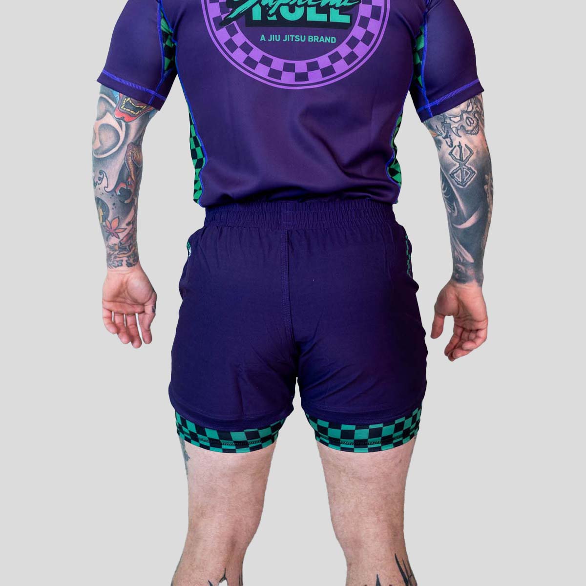 Roll Supreme The Finisher 2 in 1 Jiu Jitsu Shorts violet / vert