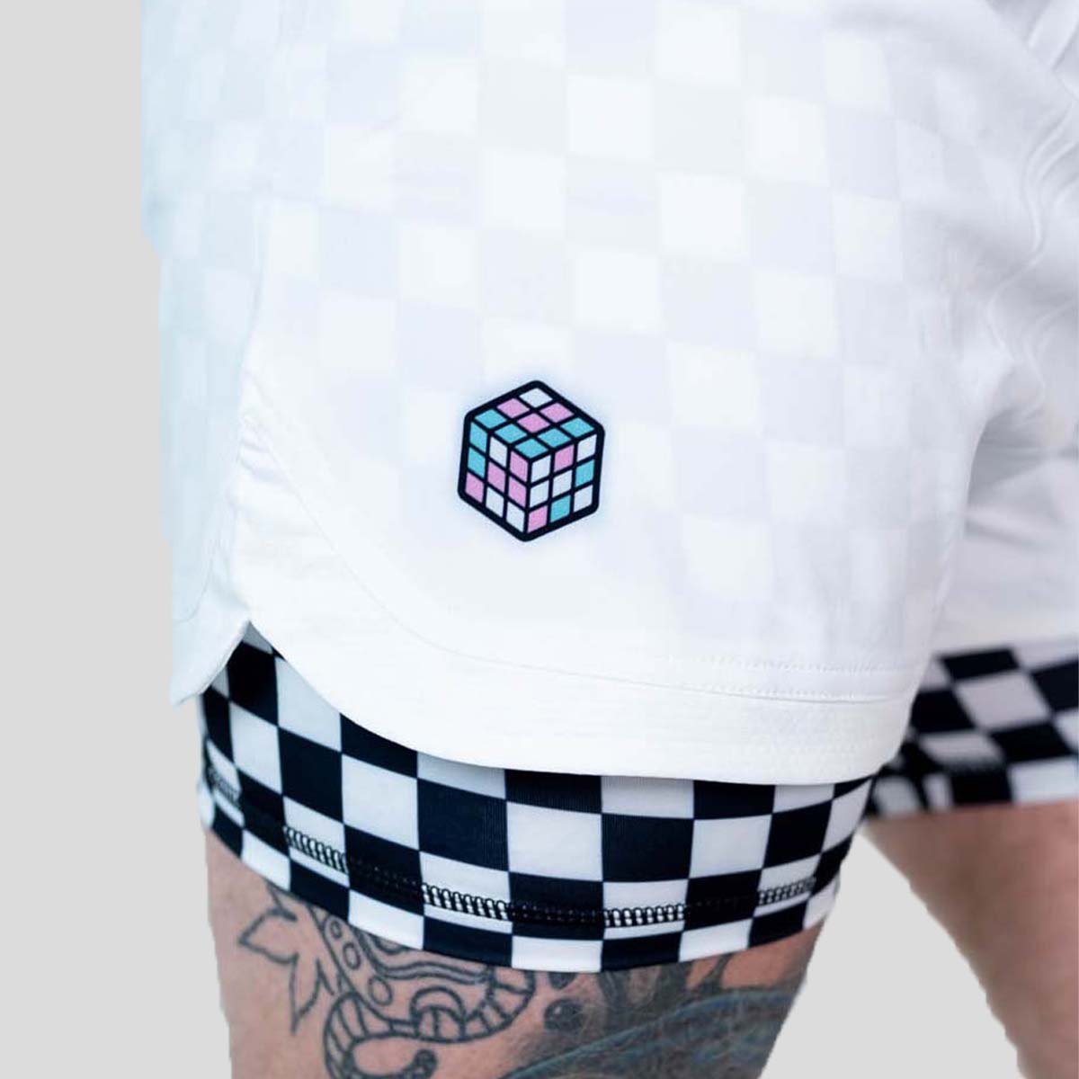 Roll Supreme The Finisher 2 in 1 Jiu Jitsu Shorts blanc / noir