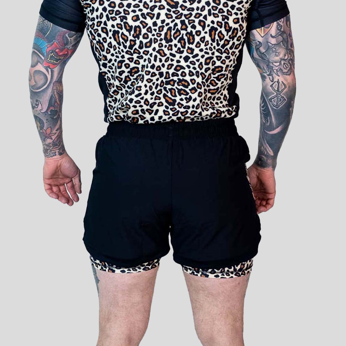 Rouler suprême le boucher 2 en 1 jiu jitsu short jaune / marron