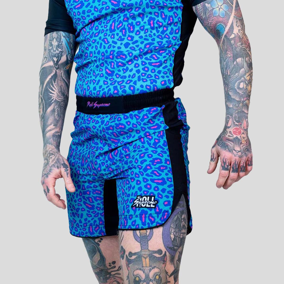 Roll Supreme The Butcher Fight Shorts Blue / Pink