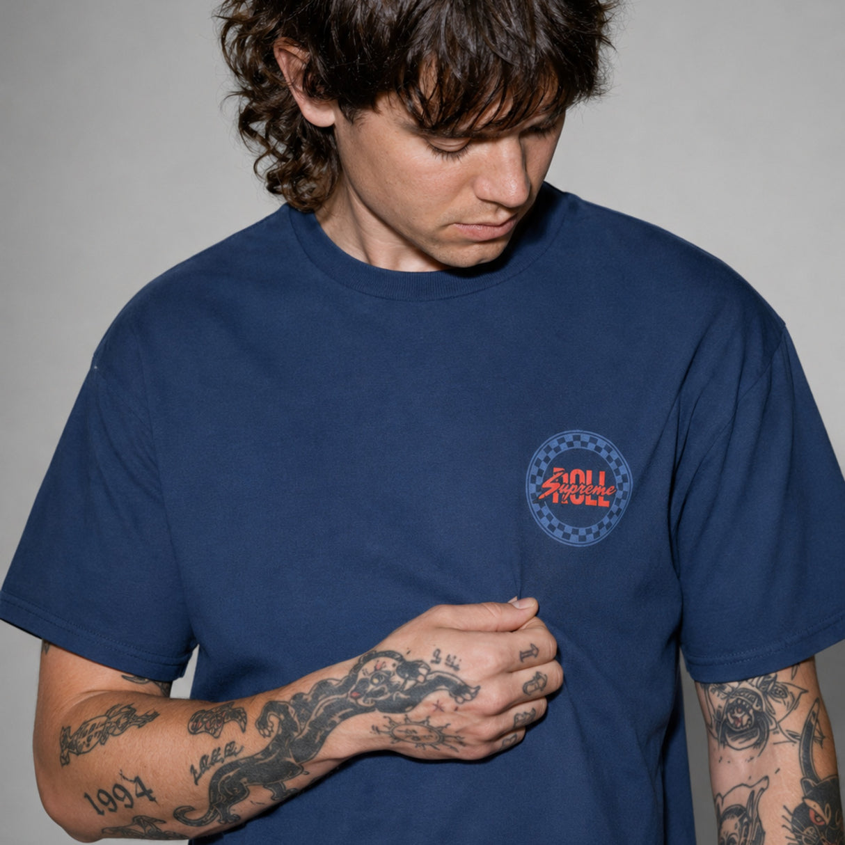 لفة Supreme The Finisher Emblem T-Shirt Navy